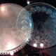 Round dish in silver-plated and glazed metal from the St Médard goldsmith's shop (hallmarks).