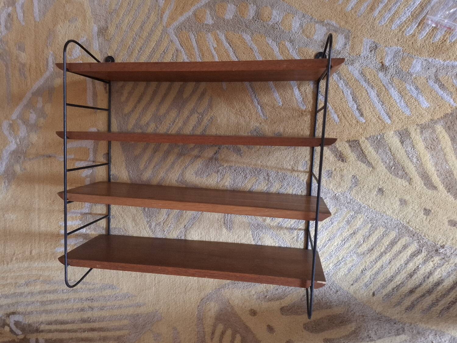 String shelves wood and metal