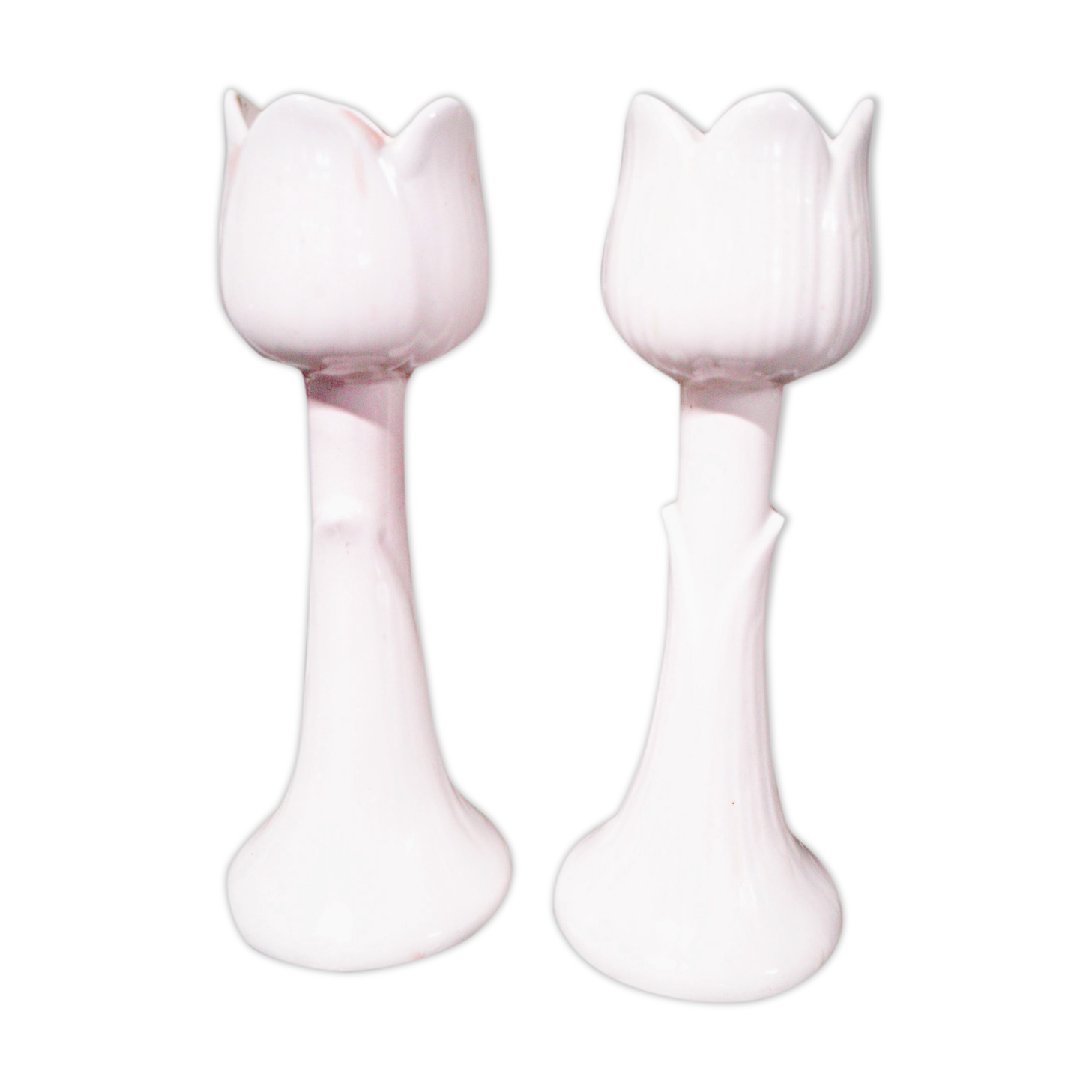 Pair of tulip candlesticks