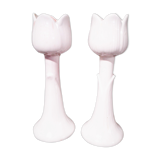 Pair of tulip candlesticks