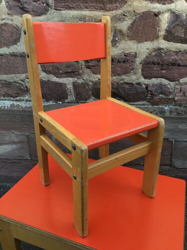 Bureau & chaise enfant école maternelle  vintage