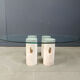 Vintage travertine and glass coffee table, 1970s