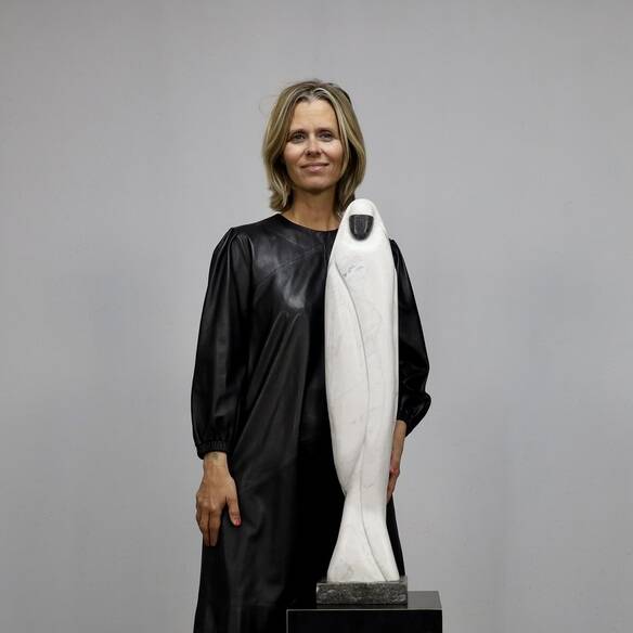 Marble Sculpture by Paul Simons, 1980s