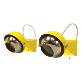 Pair of vintage yellow wall lights – 1970s