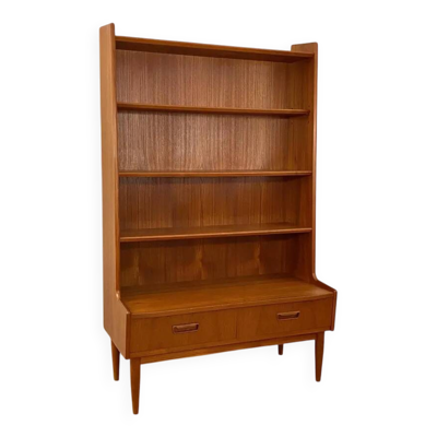 Bibliothèque scandinave en teck signé Brdr. Larsens Møbelfabrik, Danemark 1960s