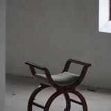 Empire-style Danish piano chair/stool with velvet seat, early 1900s.