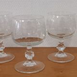 Set of 6 water glasses on feet, grape decoration and Luminarc vine shoot