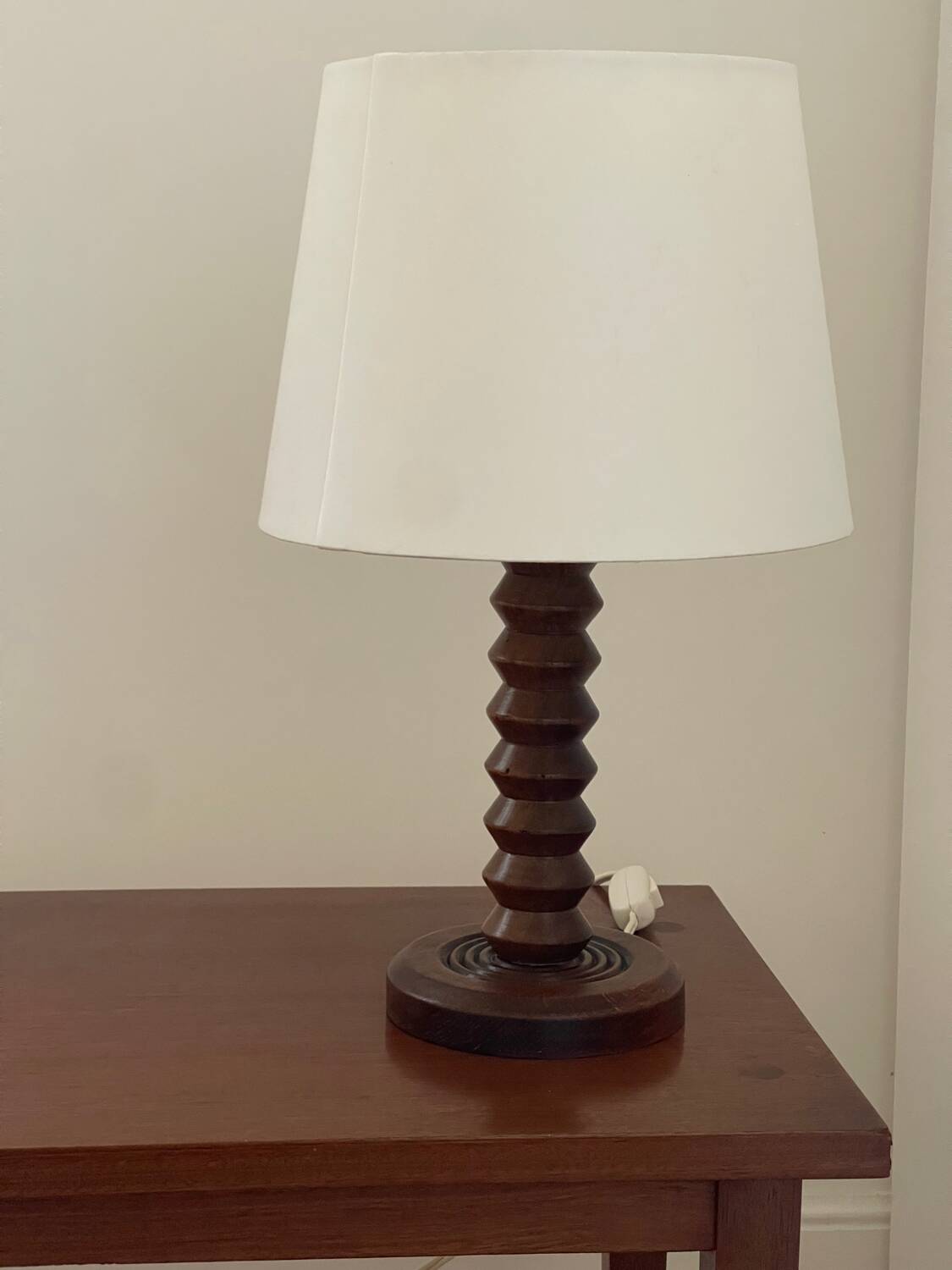 Modernist turned wooden lamp