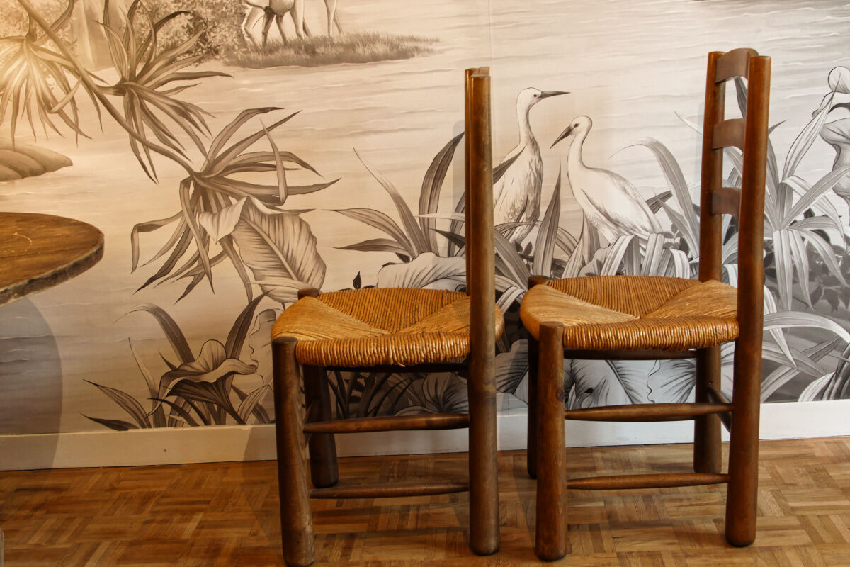 Pair of mulched chairs 50s