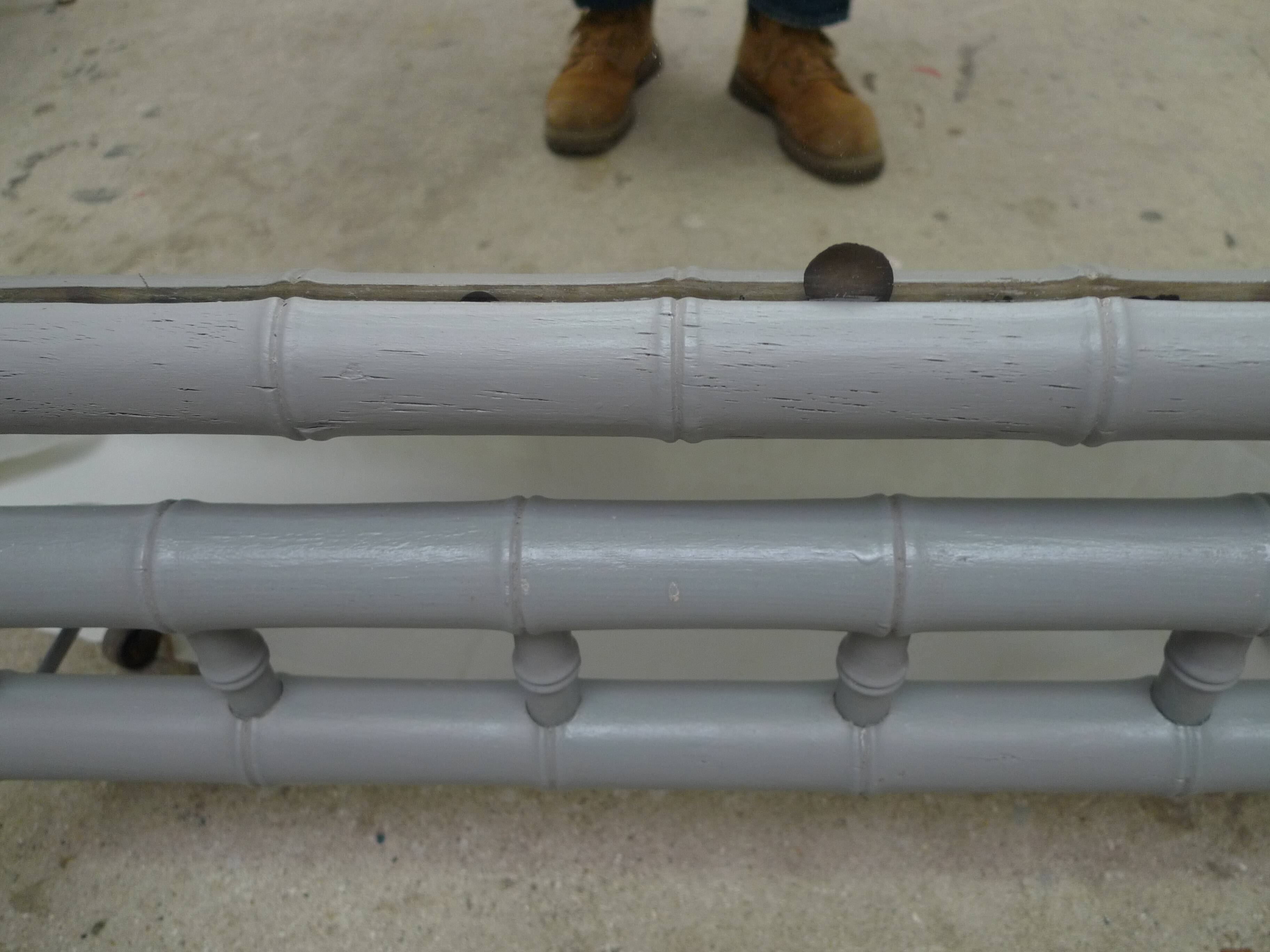 Large bamboo-style wooden cheval mirror, 19th century, Napoleonic II period.