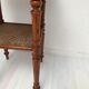 Guéridon table appoint en bois et osier vintage