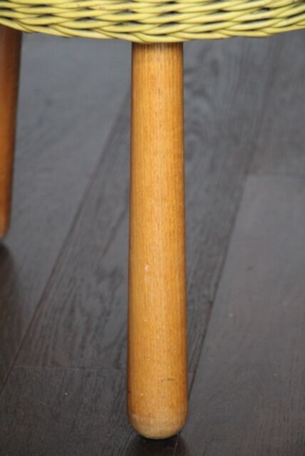 Tripod wicker stool by Tony Paul USA 1955