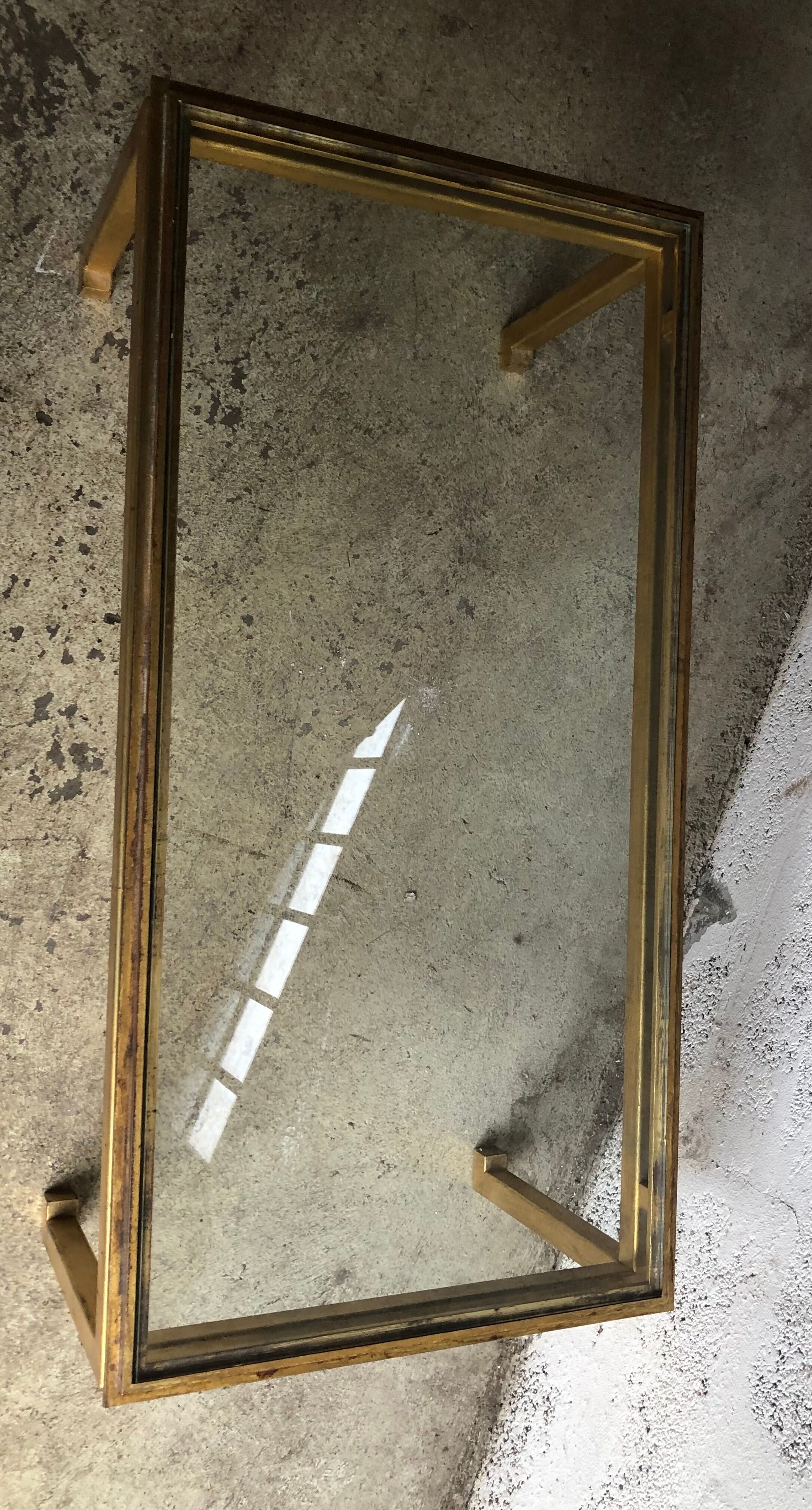 Related table bass dalle of verre and metal gold period 1960 design xx