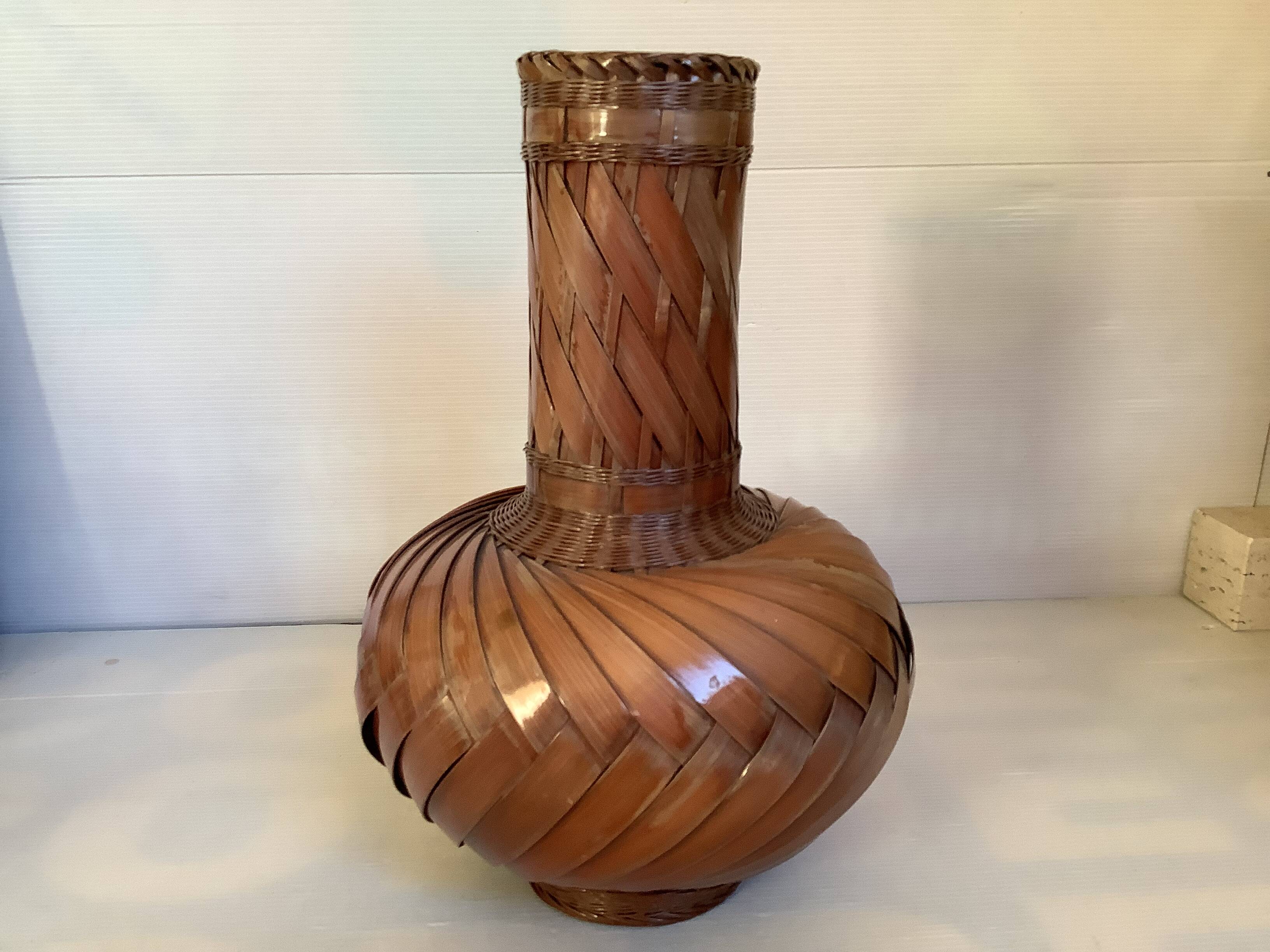 Large bamboo ikebana vase