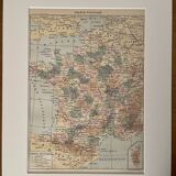 Old map of political and administrative France - 1900