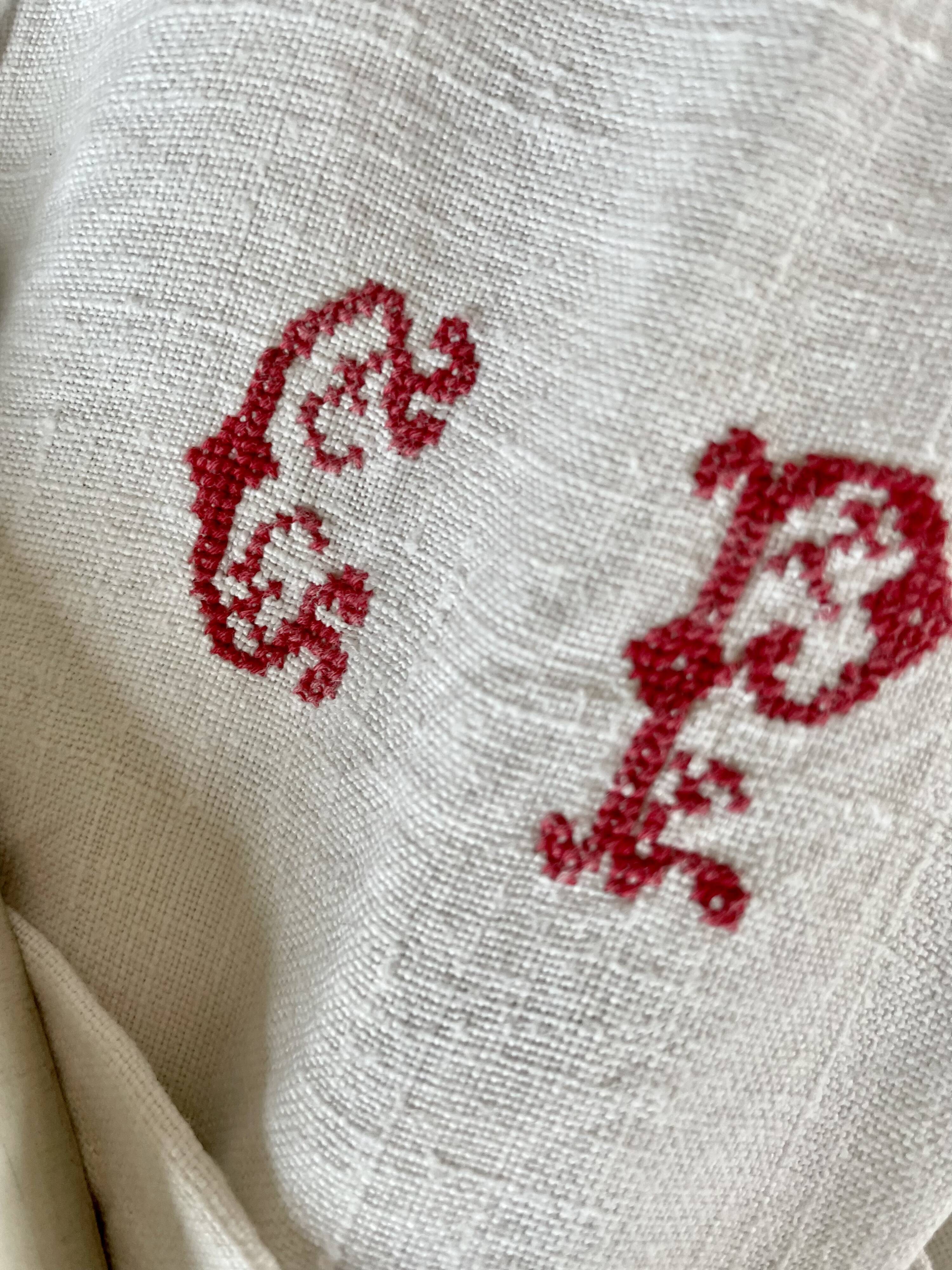 Antique embroidered linen cloth