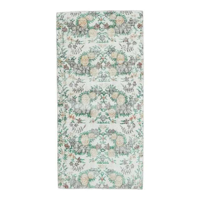 1970s Vintage Turkish Hand-Knotted Area Rug 86x177