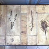Roger Capron Herbier - Rectangular coffee table with patinated steel frame