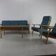 Complete danish design oakwood Hans Wegner lounge set
