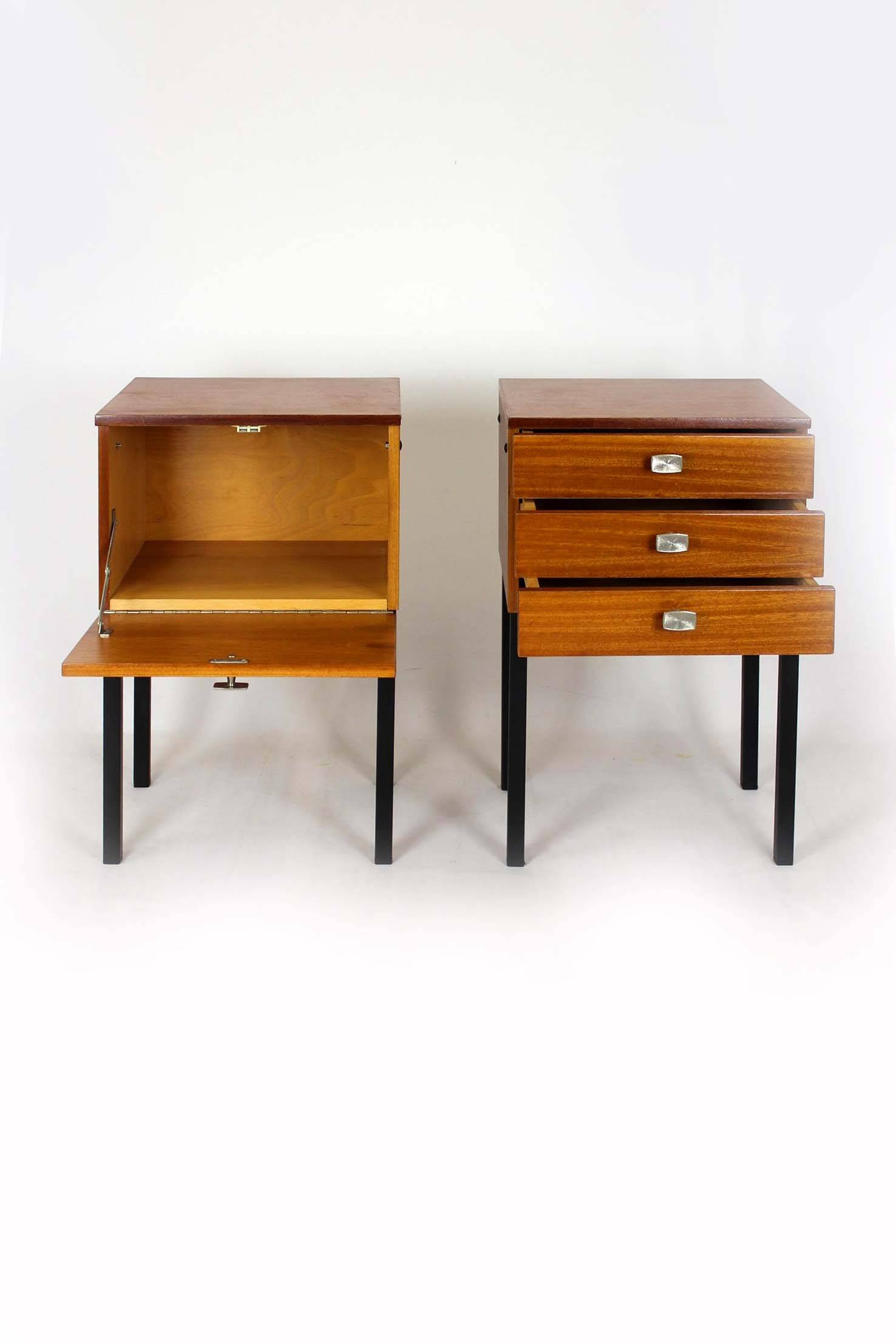 Mid-Century Modern Czechoslovakian Mahogany Nightstands by Up Závody, 1970s