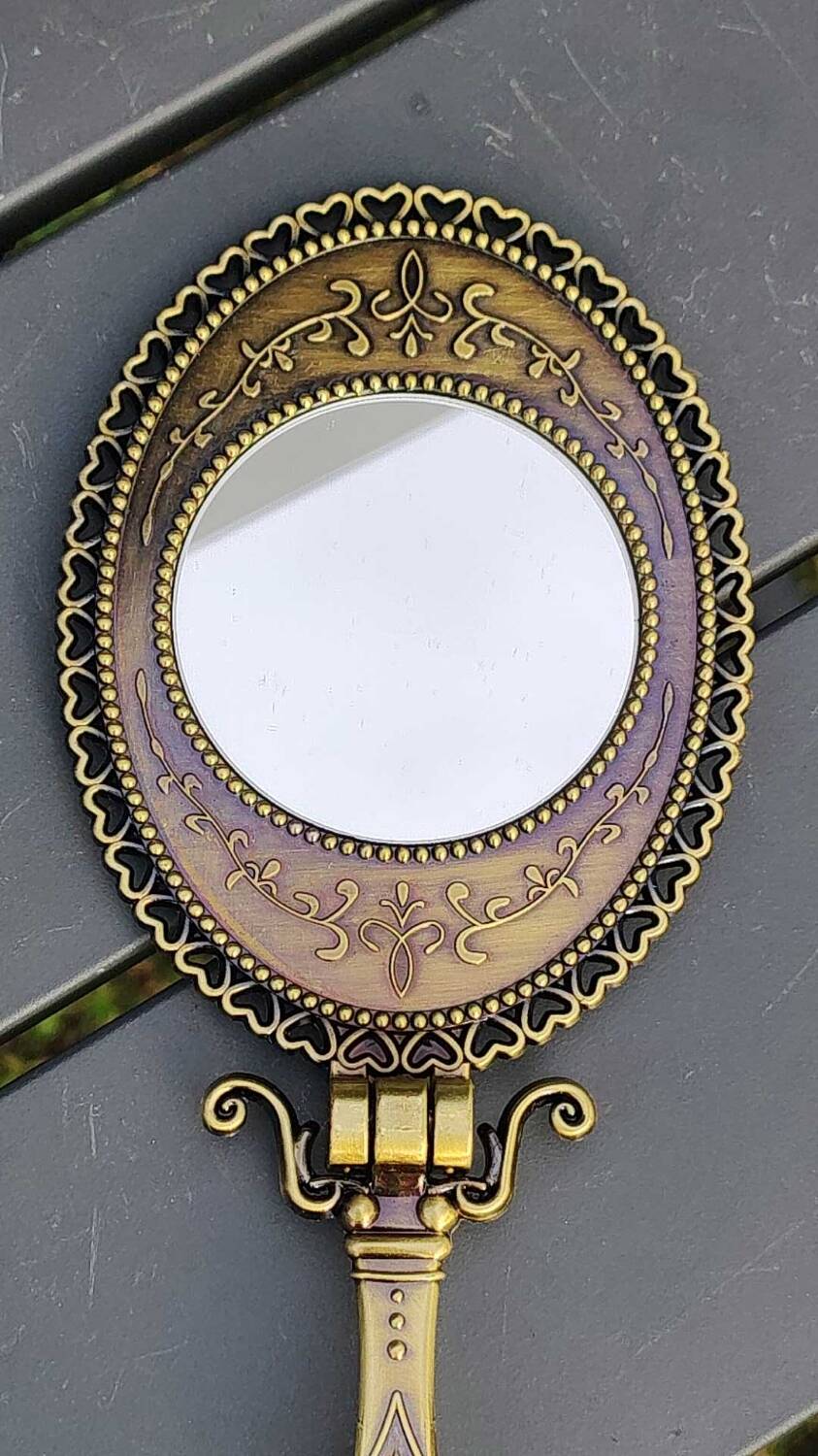 Vanity mirror/face hand or table, oval. baroque/shabby chic style