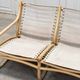 3-seater bench in rattan and thick cotton canvas