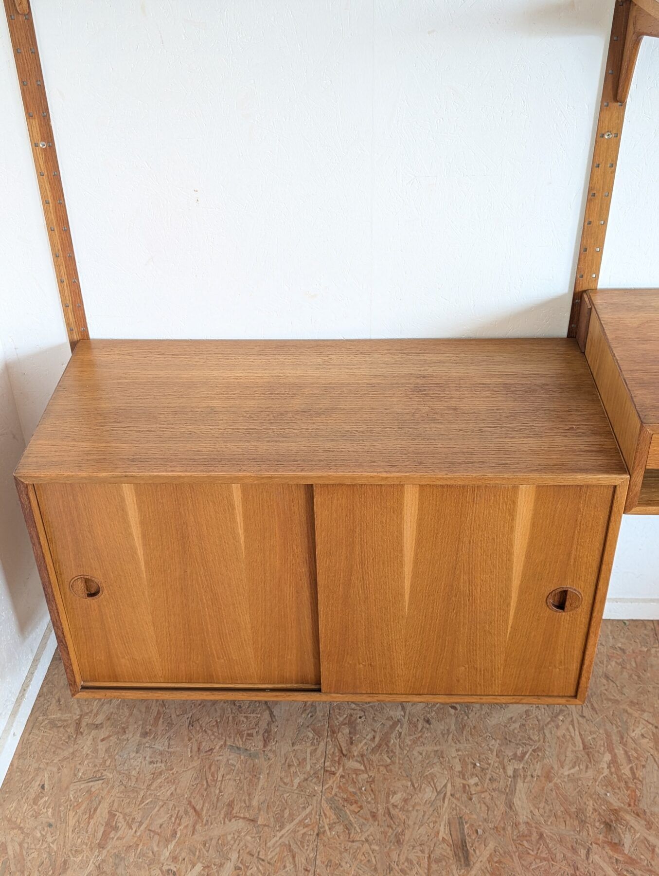 Ensemble mural modulable teck blond danois des années 60/70