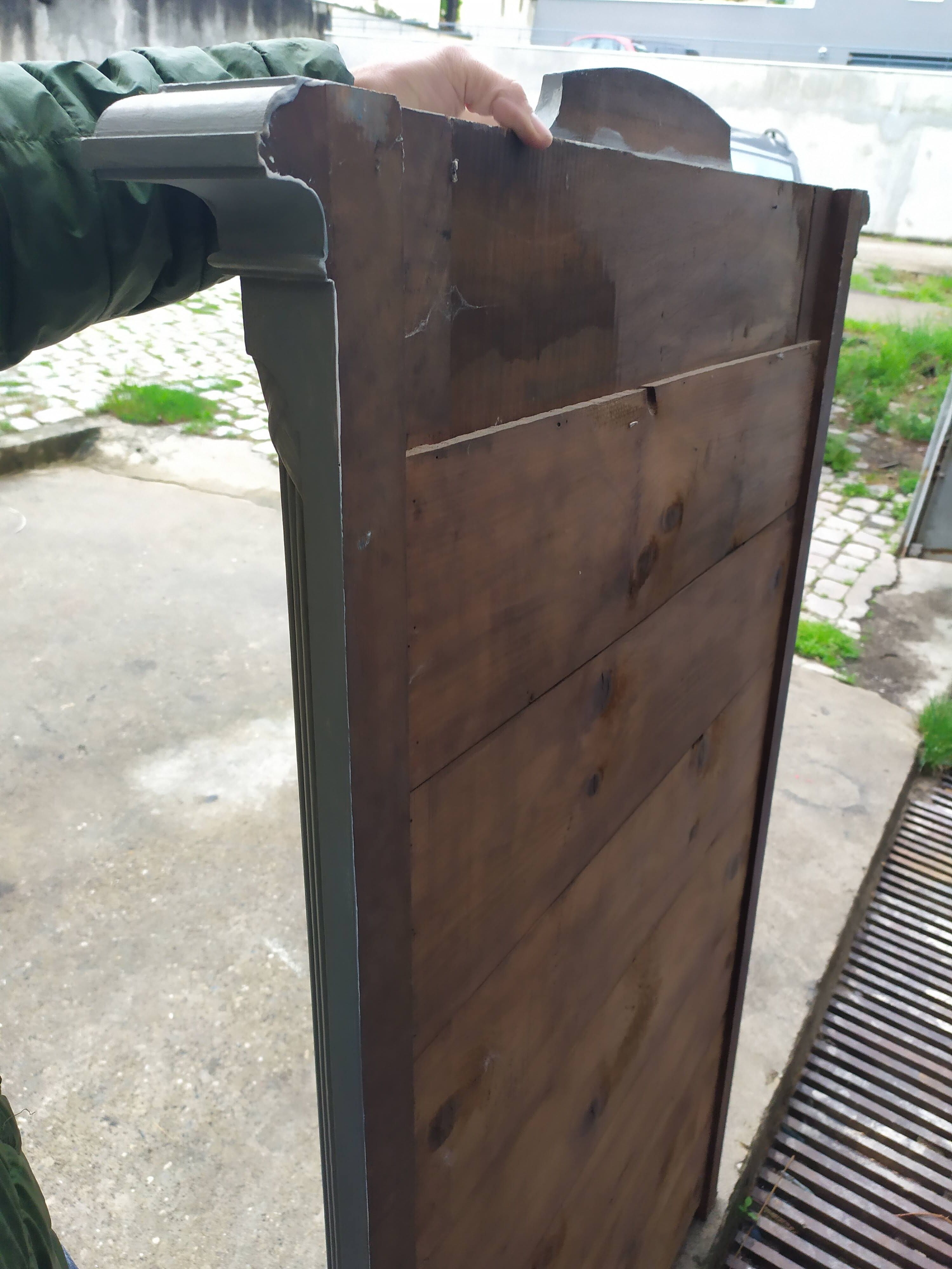 Old grey patinated mirror