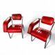 2 chaises en cuir rouge par Eileen Gray pour Alivar
