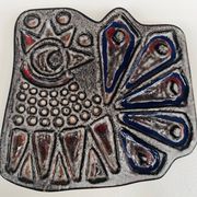 Vintage Scandinavian wall ceramic – Stylised hen – 1960s