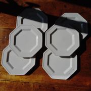 6 white octagonal dessert plates Johnson Brothers Heritage (ø 19.5 cm)