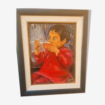 Oil portrait of a child