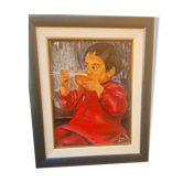 Portrait a l'huile d'un enfant