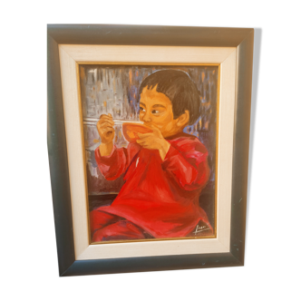 Oil portrait of a child