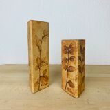 Pair of herbarium vases by Raymonde Leduc in Vallauris, triangle