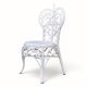 Chaise cœur Peacock rotin blanc 1970