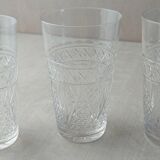Set of 3 fine glasses, cut crystal, from Baccarat / Saint Louis