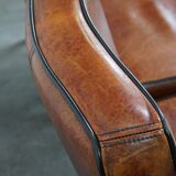 Luxury set of 4 comfortable dining chairs made of sheepskin leather