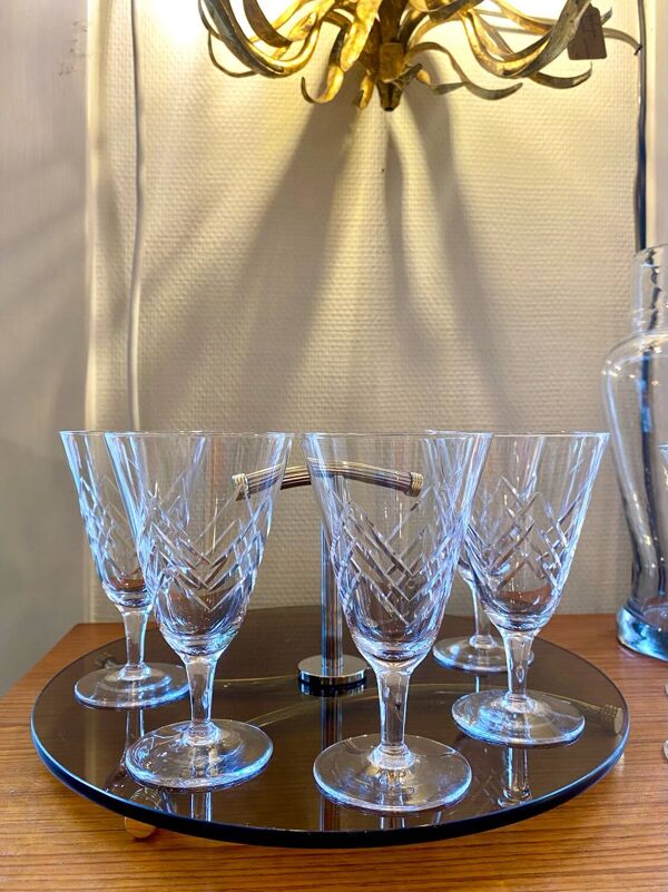 Lot de 6 verres à vin verrerie de Doyen