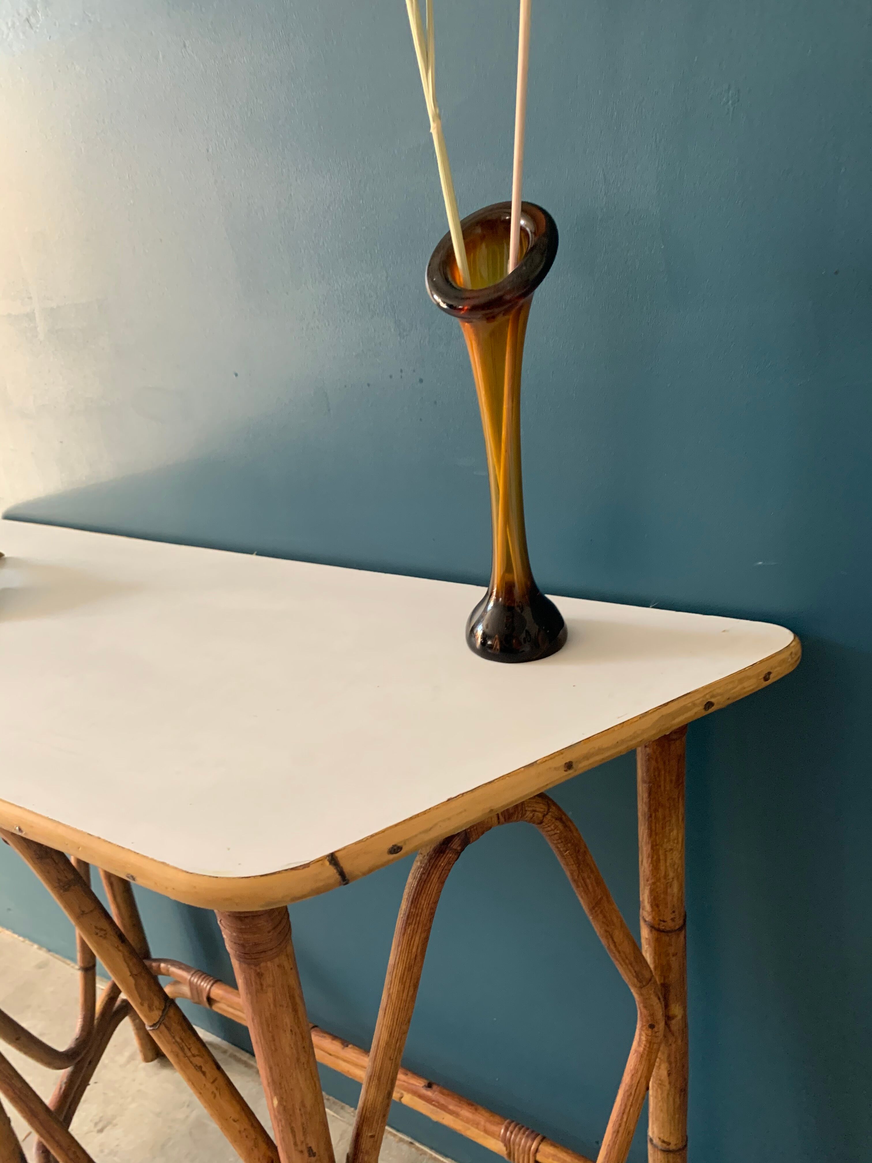 Vintage rattan console