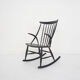 Black wooden rocking chair by Illum Wikkelso for Niels Eilersen model IW3, Denmark 1958