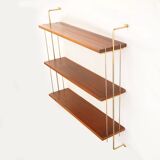 Wooden and brass shelves