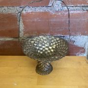 Vintage Silver-Plated Woven Basket #E015