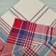 Square cotton tablecloth vintage red and blue checks and stripes