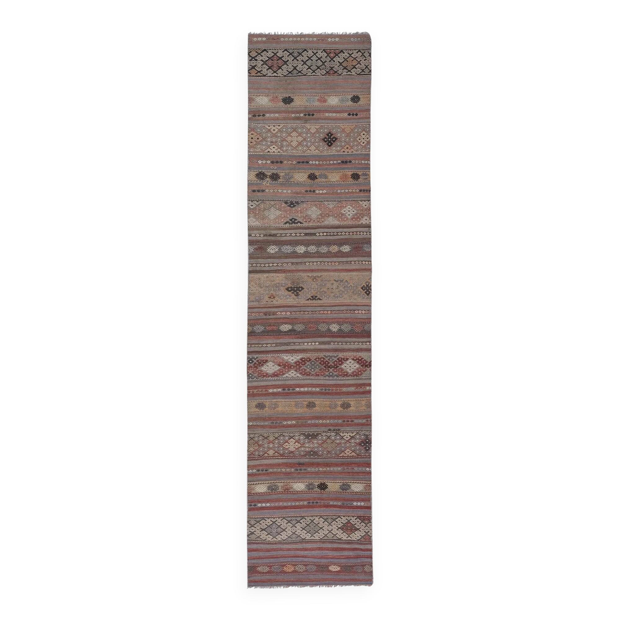 Vintage Turkish hallway rug 76x326 cm