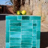 Table basse en Zellige moderne bleu turquoise