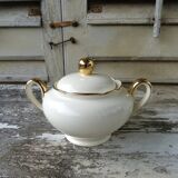 Villeroy & Boch Mettlach ivory and gold sugar bowl