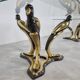 Pair of brass bird coffee tables, 1970s