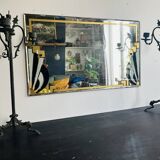 Pair of large Napoleon III candlesticks in patinated bronze