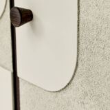 Vintage sideboard with handmade relief surface, metal, Germany, 1960s